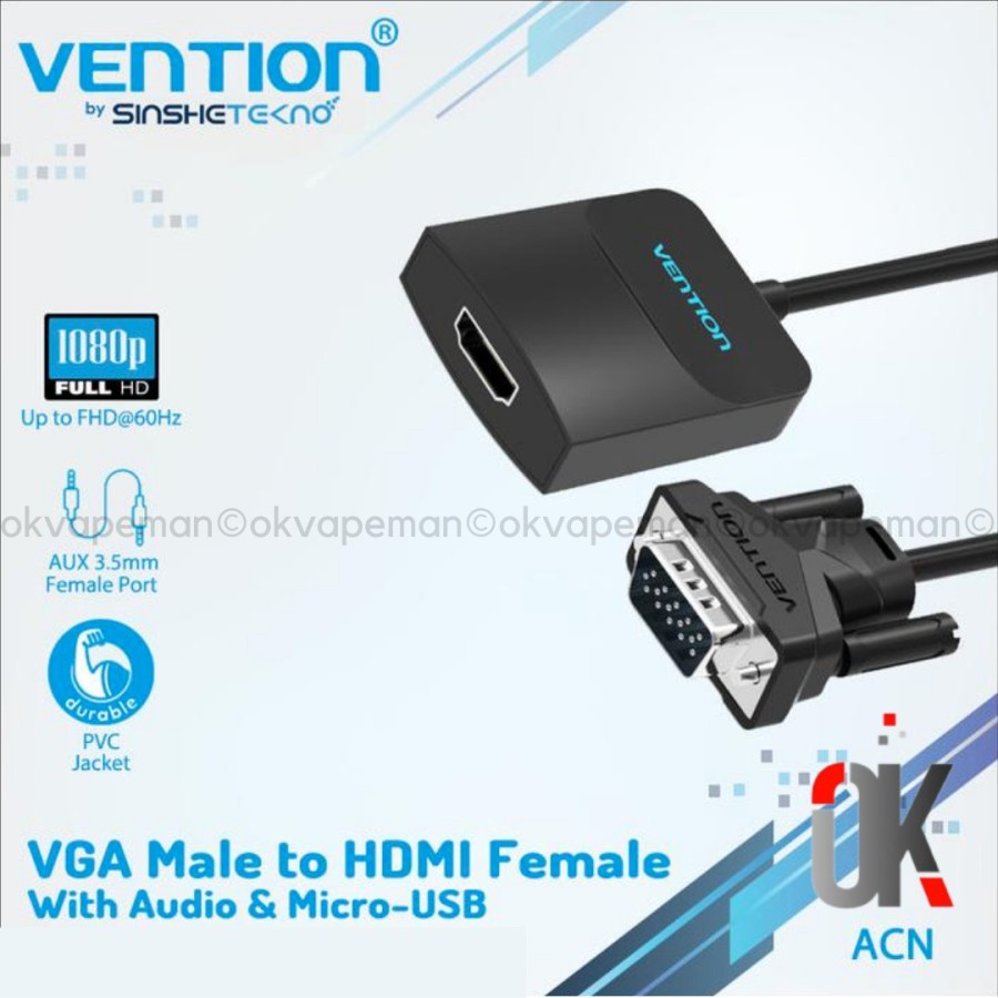 Vention ACN Adapter Converter VGA Male to HDMI Female