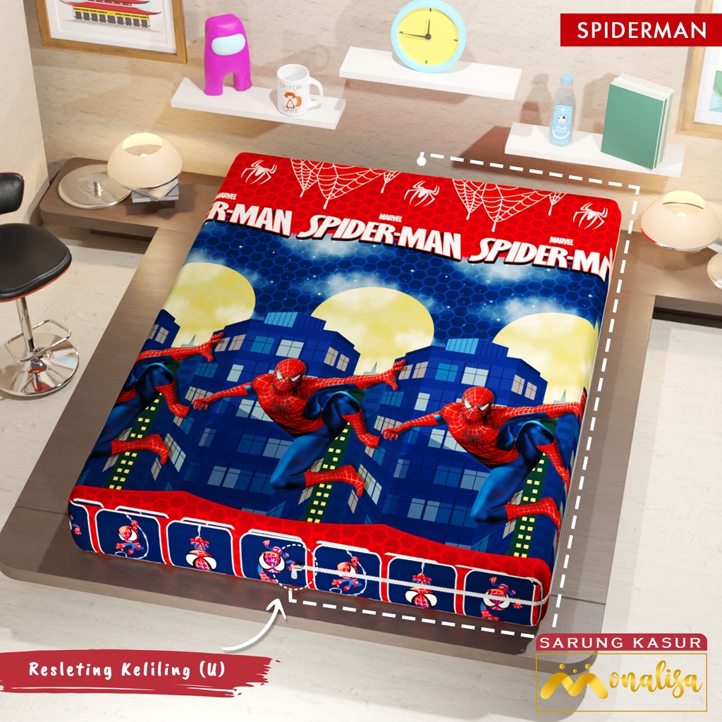 Monalisa Premium Sarung kasur Uk 160/180 T 15/20 - Spiderman