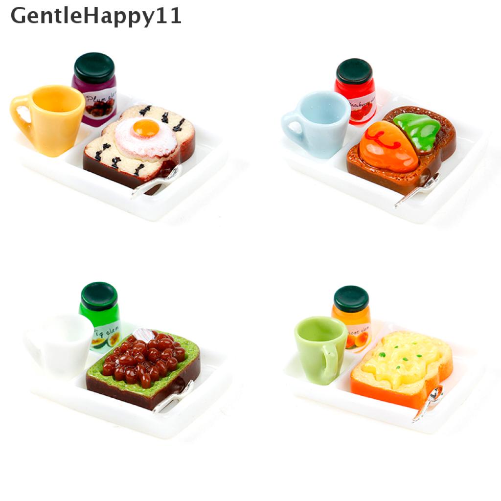 Gentlehappy Mainan Miniatur Piring Selai / Roti Untuk Aksesoris Dapur Rumah Boneka