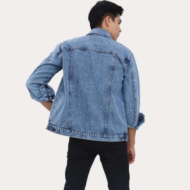 Jaket Jeans Pria Denim Sandwash Blue Jumbo Quality Premium Distro