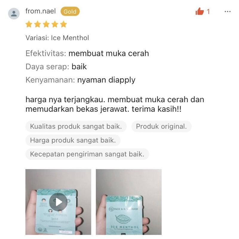 Masker Organik ClayMask 10 Gr