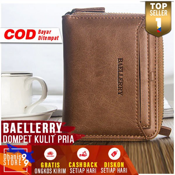 Baellerry D4526 Dompet Kulit Pria Lipat Leather Wallet  Import Cowok Branded Terbaru Keren Murah