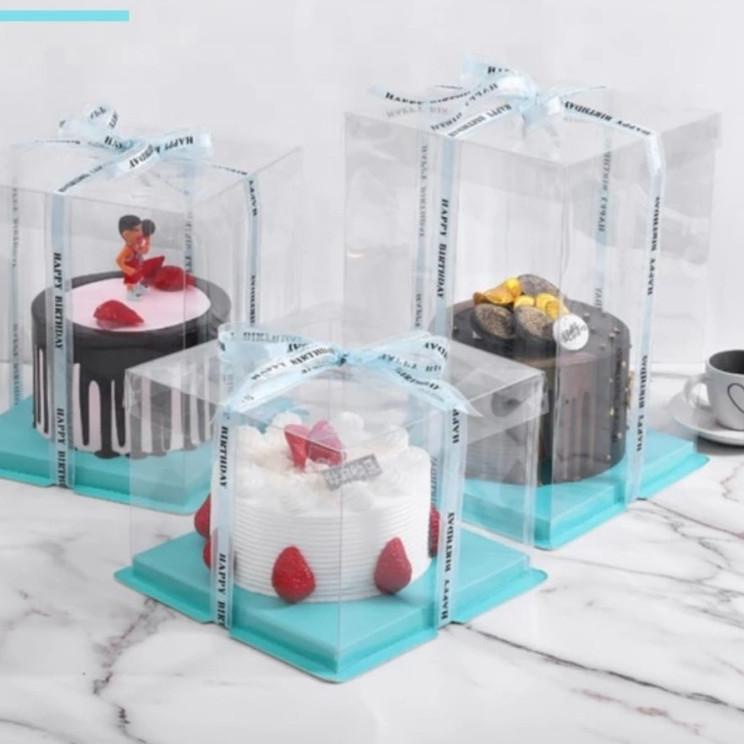 

Cake Box Mika Dus Kue Kotak Kue 22x22 cm Tutup Transparant PET