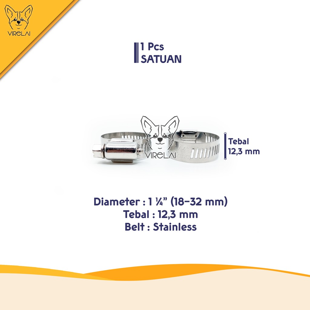Stainless Klem Selang / Hose Clamp 1 1/4&quot; [TW]