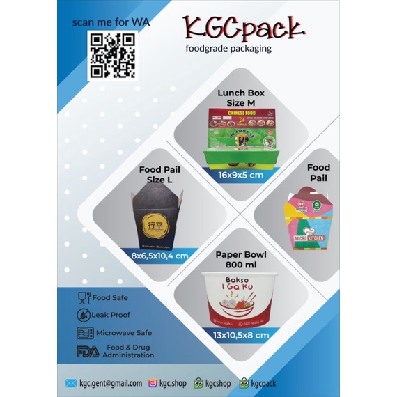 Custom / Cetak Paper Bowl / Lunch Box / Food Tray / Food Pail