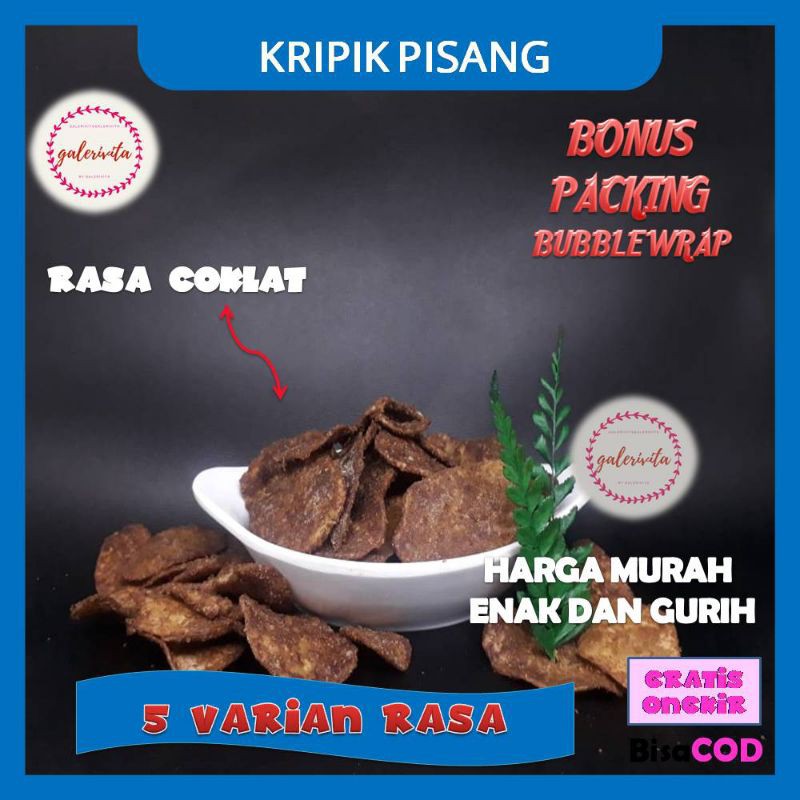 Keripik Pisang Kripik Camilan Gurih Renyah Aneka Rasa Original Manis Cokelat Balado Super Pedas