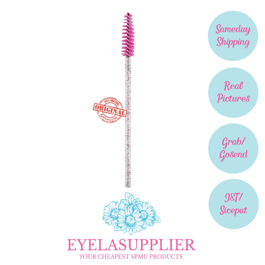 Glitter Mascara Wand Sisir Bulumata Eyelash Extension Spoolie Crystal