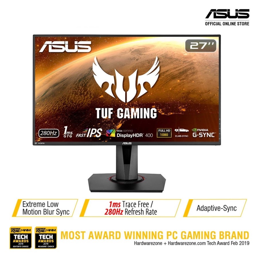 Monitor LED ASUS TUF VG279QM IPS 27inch 280hz 1ms GSYNC FHD 1080p