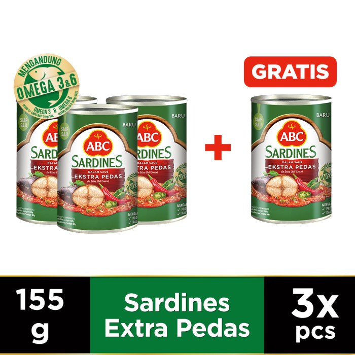 

Gg0Hh Abc Sarden Saus Extra Pedas 155 G - Buy 3 Get 1 Pcs Free Ds0kk