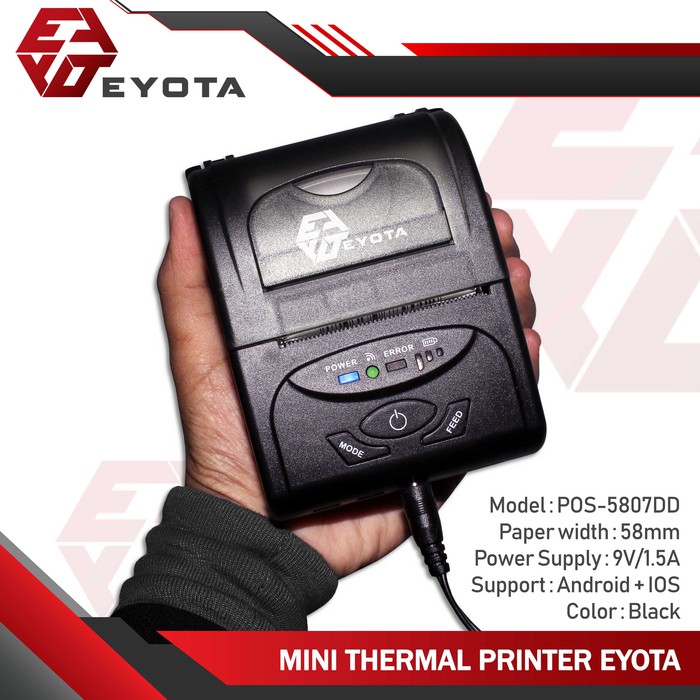 EYOTA Mini Thermal Printer POS-5807DD - Portable Bluetooth