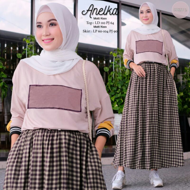 ANELKA One Set (top &amp; skrit) Ori by Shofiya