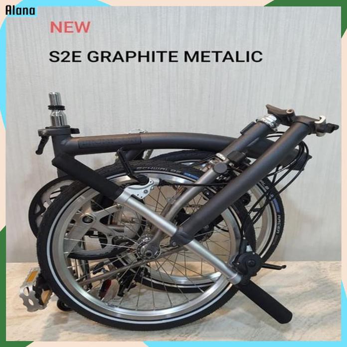 Sepeda Lipat Brompton Folding Bike 16 Inch S2E Graphite Metalic