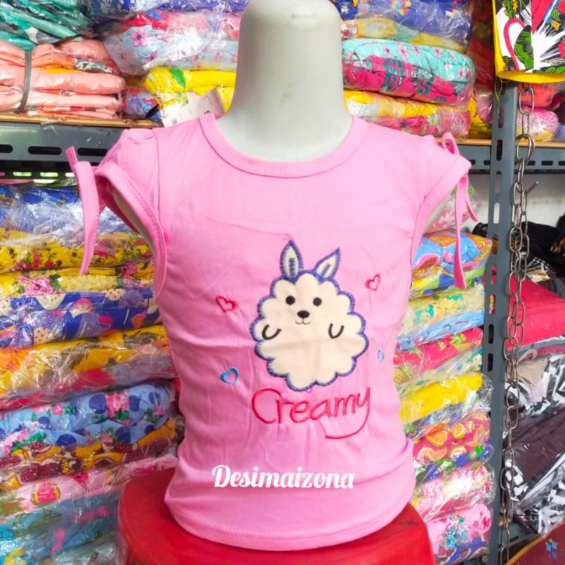 ATASAN KAOS ANAK PEREMPUAN TALI BAHU,SIZE:S