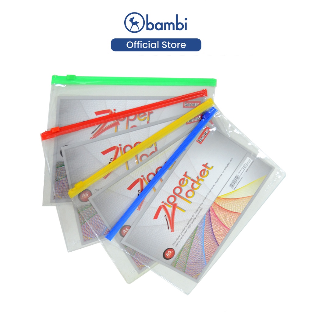 

Bambi Organizer Map Dokumen A5 Zipper Pocket Tipe PVC Transparant Original