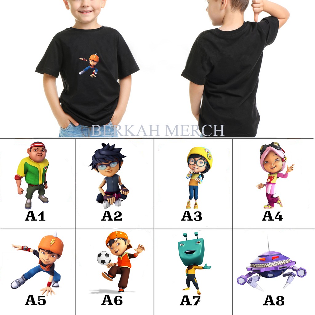 baju kaos anak BOBOIBOY YAYA YING GOPAL banyak motif ( free nama )