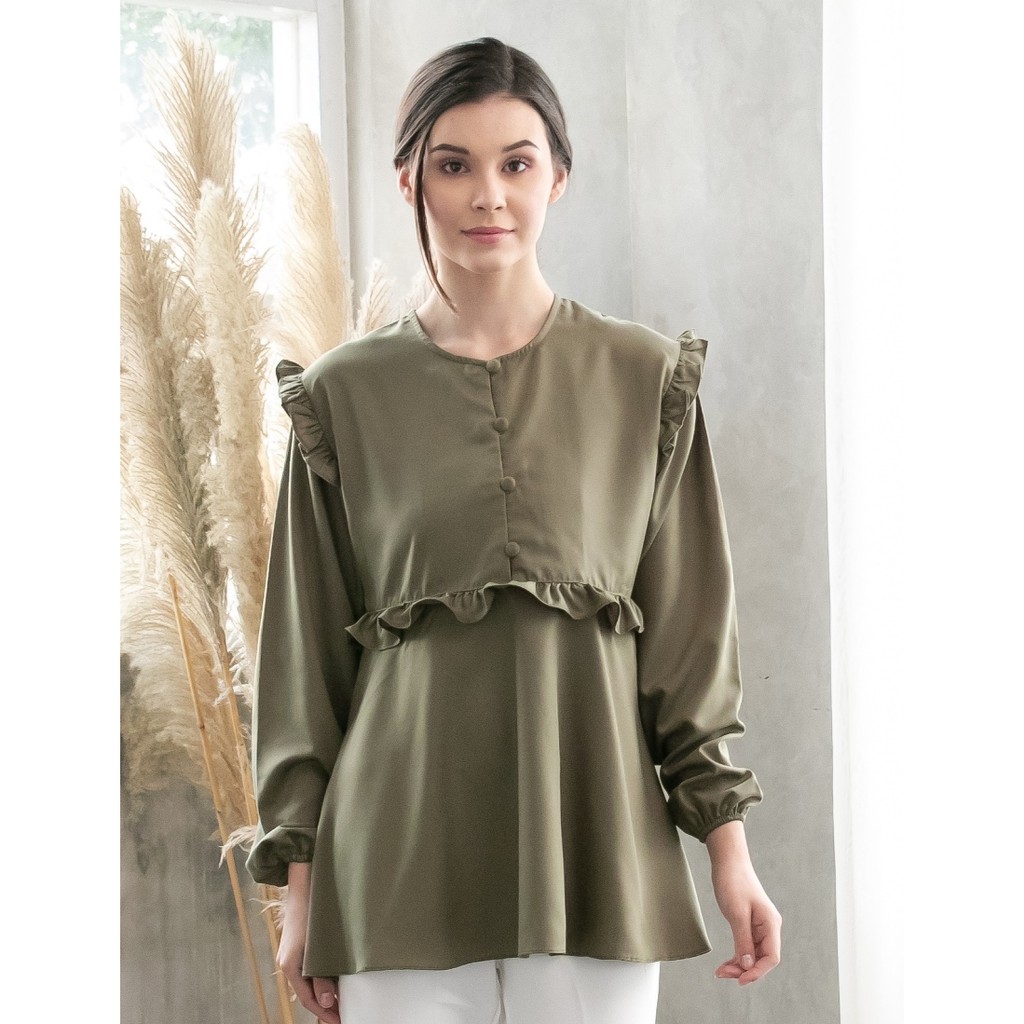 ARSY TOP - Atasan Blouse Wanita / Blouse Hangout Kantoran Nyaman / Baju Hijab - Sherwood Clothing