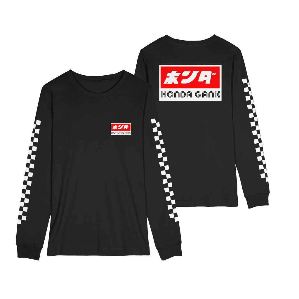 BAJU KAOS  DISTRO HONDA GANK - KAOS OTOMOTIF DISTRO PREMIUM LENGAN PANJANG