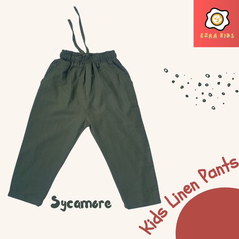 Celana Sirwal Anak laki laki Panjang bahan Katun Linen Bangkok Ezra kids 1-10 tahun