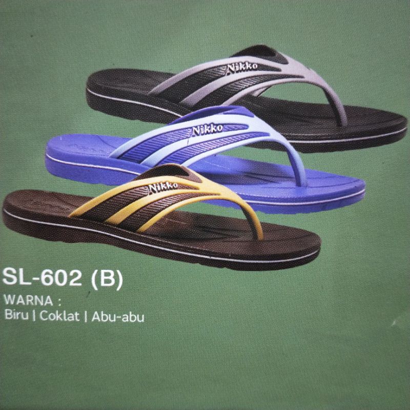 DISKON RAMADHAN!!! Sandal jepit pria murah bahan karet anti licin super awet merk NIKKO 602B/E