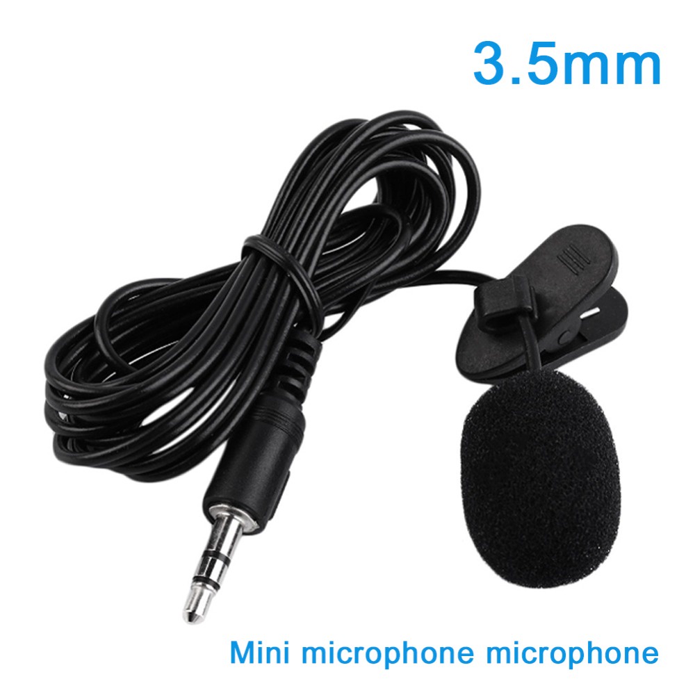 Hands Free Klip On Mikrofon Kabel Mini Eksternal 1.5m Wired Lapel Lavalier Audio Portable Untuk Ponsel Laptop Universal Mini