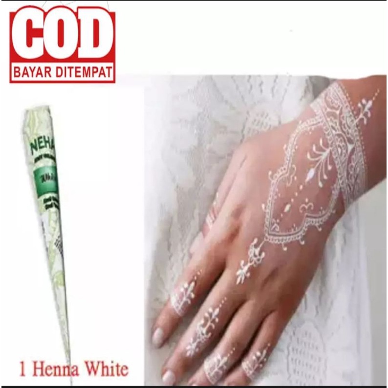 Paket Henna Tangan Golecha 3 Warna &amp; Cetakan Henna Random Motif &amp; Bentuk