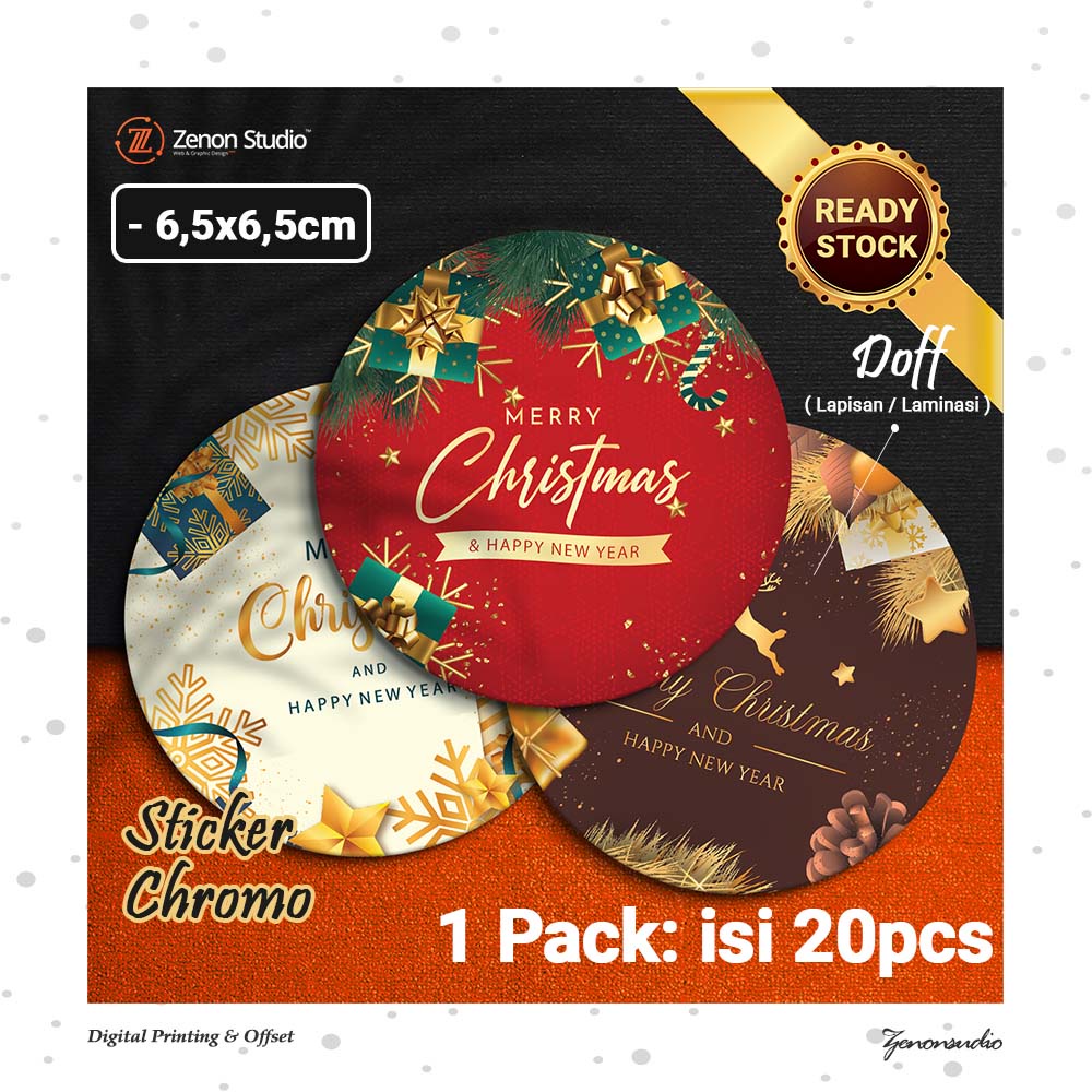

[20pcs] Sticker Natal Christmas Stiker Cookies Kue Xmas Ver 1