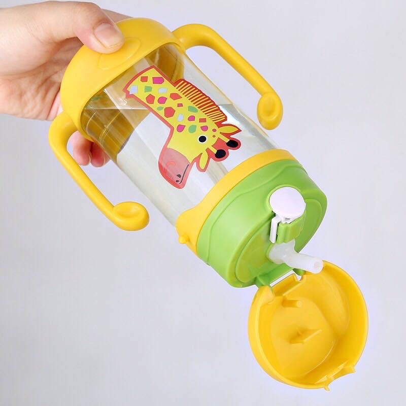 BOTOL MINUM ANAK TALI SEDOTAN DAN PEGANGAN / BABY BOTTLE WITH STRAP HANDLE AND STRAW