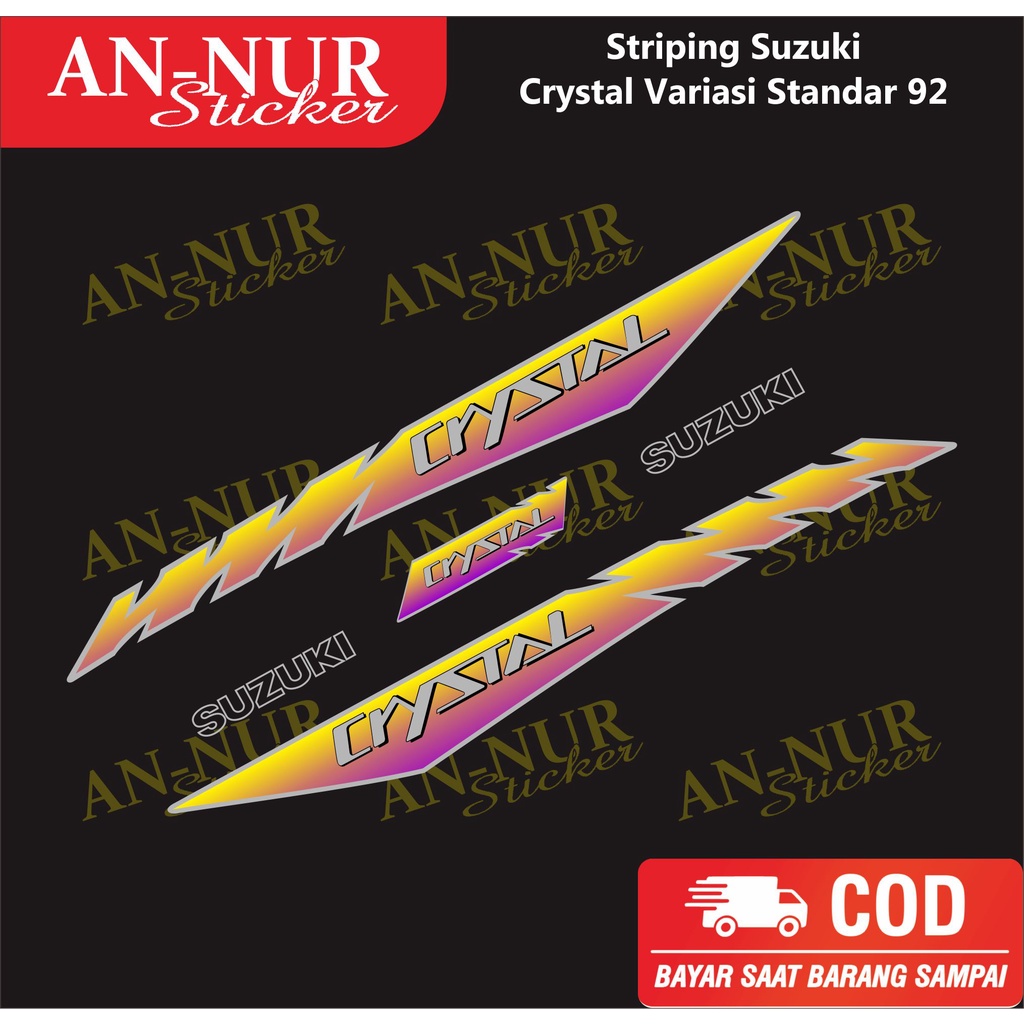 Sticker striping Suzuki crystal variasi standar 92 Suzuki crystal