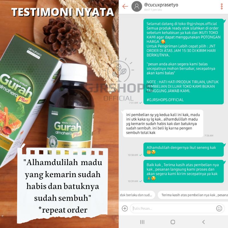 [AGEN RESMI] MADU GURAH ALMAHERA PLUS 1000% ORIGINAL Obat Sesak Nafas Batuk Menahun Sinusitis Bronkitis Asma Radang Tenggorokan Flu Batuk Kronis Batuk Berdahak Lendir TBC Mendengkur Flu Kronis Batuk Infeksi paru paru dan keluhan lainnya-7