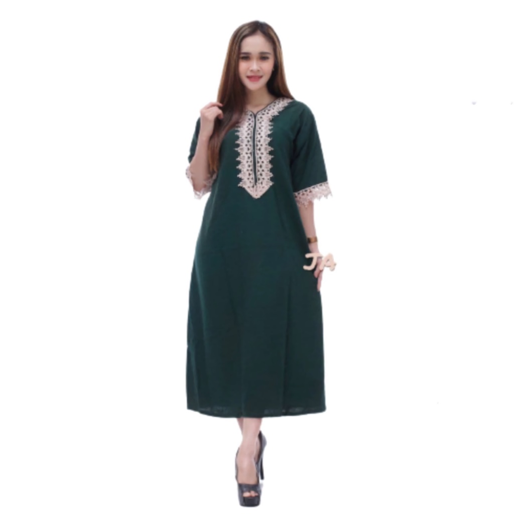 DASTER ARAB DLUSIA TUNIK HANIYAH|| RAYON SUPER GRADE A || RESLETING-Ds Hedi Hijau