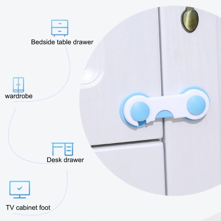 LS Safe Lock - Kunci Pengaman Laci - Lemari - Kulkas Child lock 3M