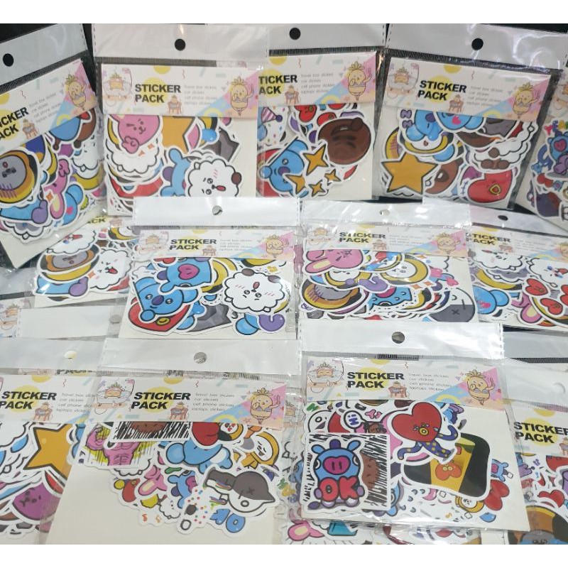 40 Pcs Stiker Kpop Type B Decal BTS Boys bt21 Kartun untuk Scrapbook