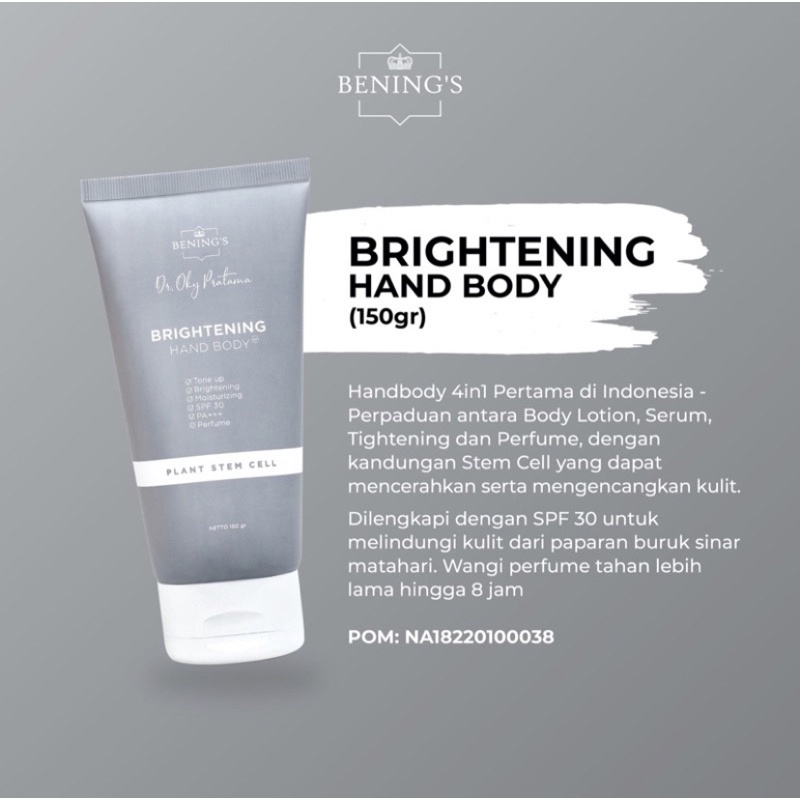 Bening's BRIGHTENING HANDBODY SILVER | LOTION PENCERAH