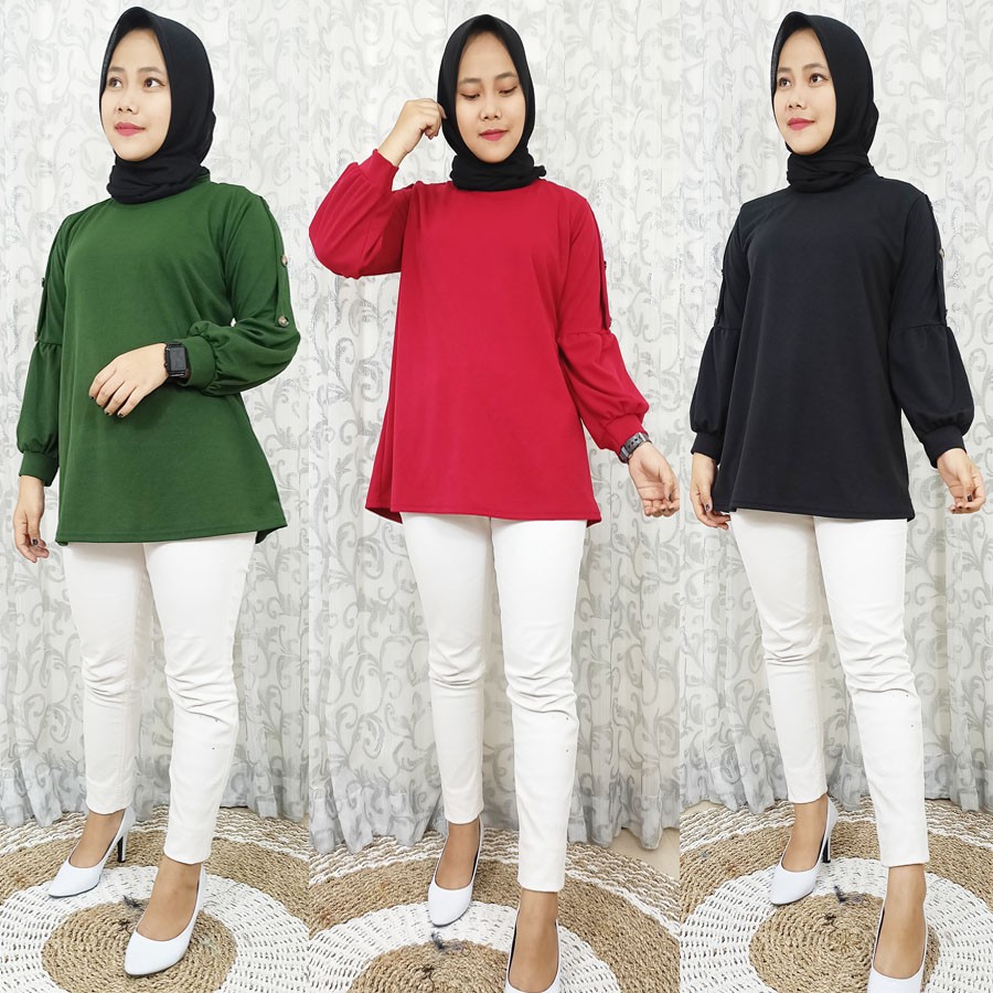 BLOUSE PUFFY KANCING LENGAN BALON GL FASHION