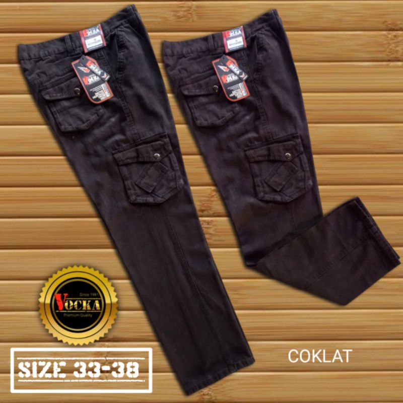 [COD] 33-38 Celana Panjang Cargo Pria Dewasa JUMBO Premium Kekinian