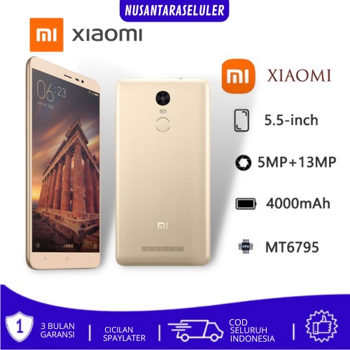 [bisa cod] hp xiaomi redmi note 3 ram 3gb internal 32gb helio mediatek | hp handphone xiaomi note 3