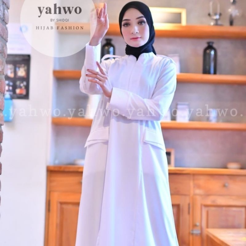 GAMIS WANITA TERBARU DAN TERLARIS/DRESS WARNA PUTIH/GAMIS UKURAN M/L/XL/YAHWO BY SHIDQI/GAMIS PUTIH BERSIH/GAMIS JUMBO YAHWO/GAMIS kode R009