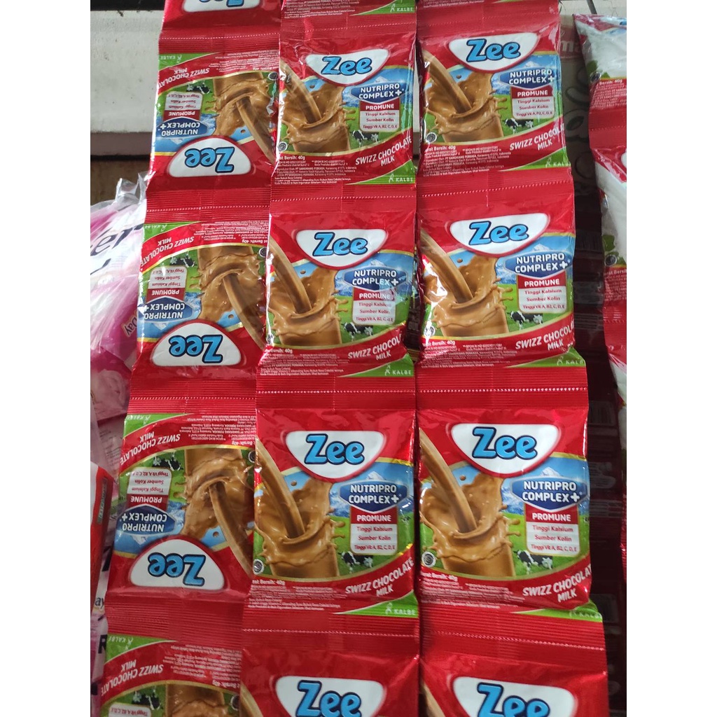 Susu Zee Sachet 1 Renteng isi 10 Sachet Rasa Coklelat dan Putih