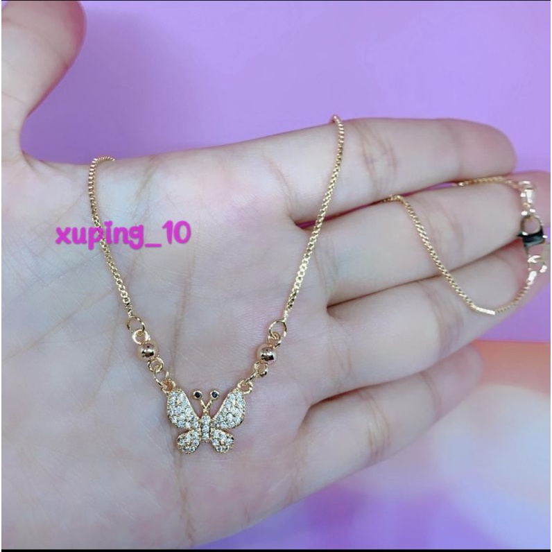 Kalung Anak Perempuan Xuping Gold Liontin Permata KupuKupu *05