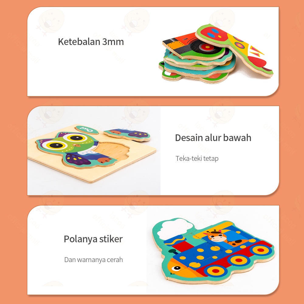 Poney Puzzle kayu mainan edukasi anak Wooden toys Jigsaw puzzle