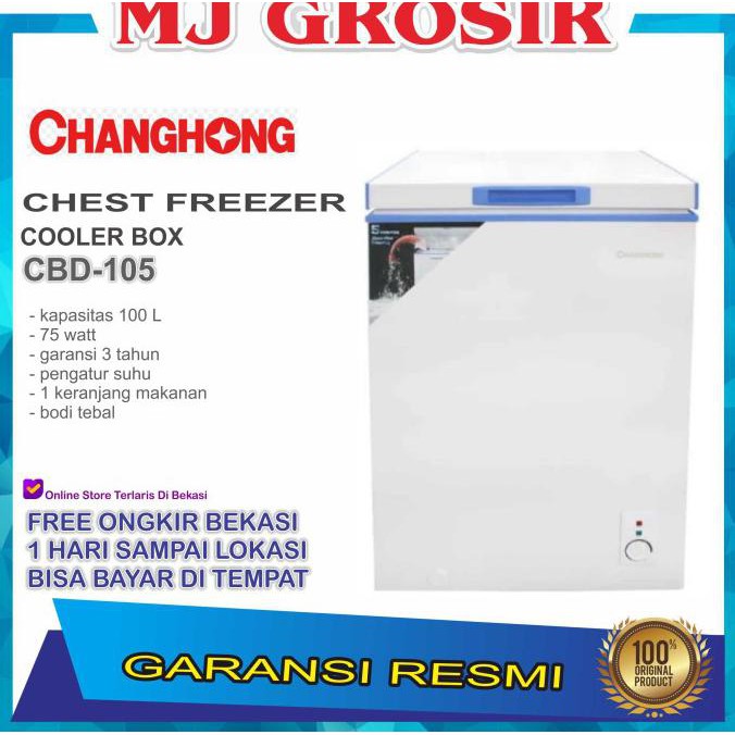 Changhong Cbd 105 Chest Freezer Box 100 L Lemari Pembeku 100 Liter