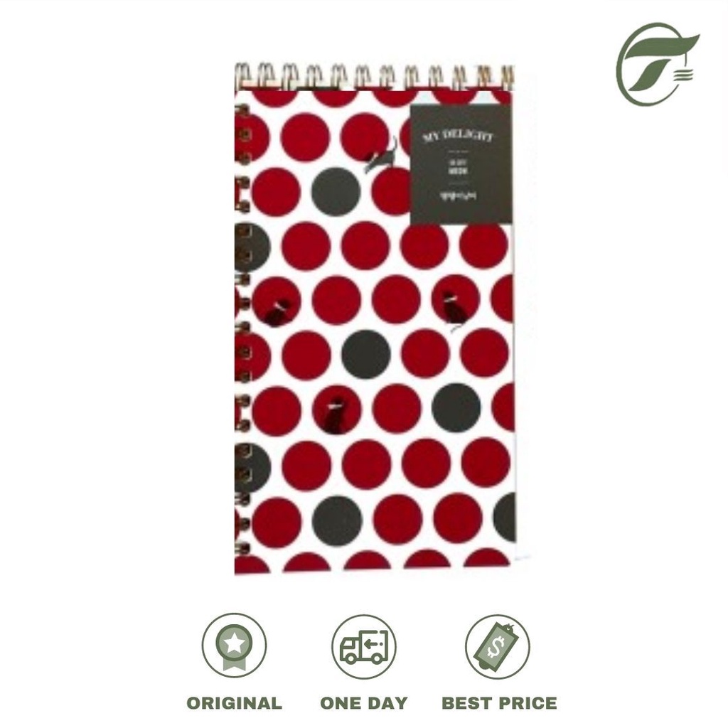 

NOTE BOOK SPIRAL ATAS D109MN DESIGN SPIRAL MINI 80 S RED CIRCLE MY DELIGHT OXFORD 10X17