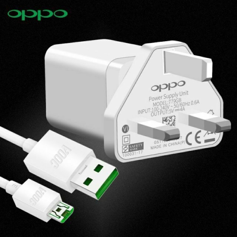 OPPO VOOC 5V/4A 100% Original Flash Charger & VOOC Micro USB Cable (VOOC Charger Set)