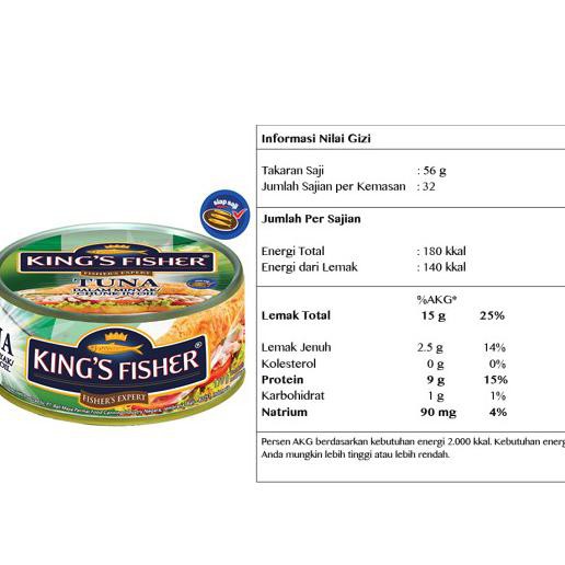 

Paket 24 pcs King's Fisher Tuna dalam Minyak Nabati Tuna in Oil 170gr