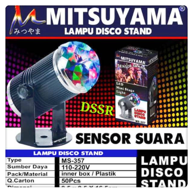 LAMPU DISCO STAND + SENSOR SUARA MS-357