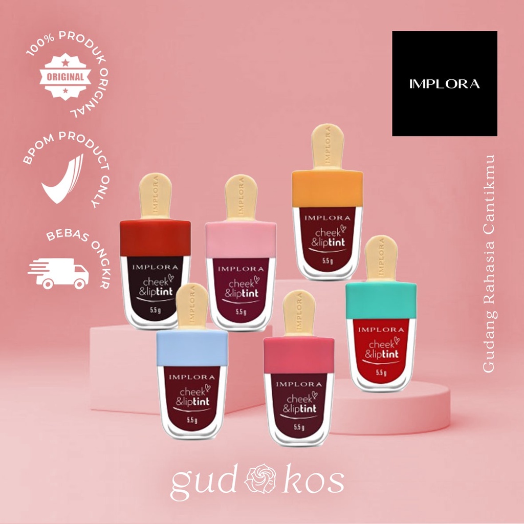 Implora Cheek &amp; Lip Tint BPOM - Lipcream Lipstick Tahan Lama &amp; Air
