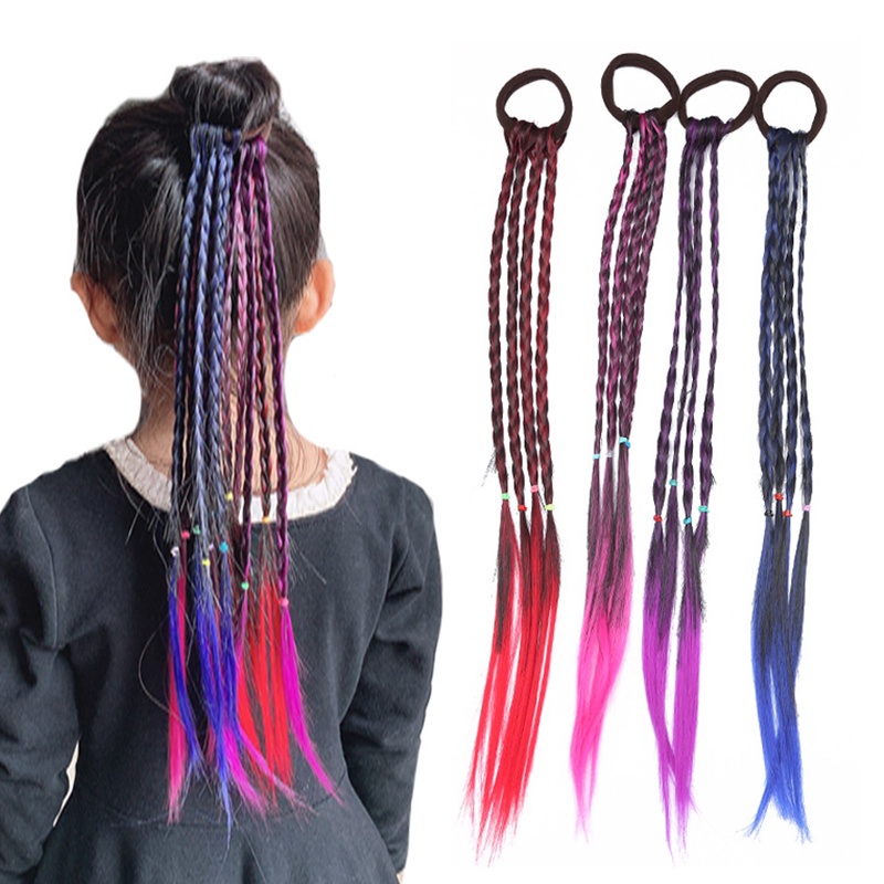 [ACKER] Warna-warni Ponytail Wig Rambut Band / Aksesoris Rambut Untuk Wanita / Gadis