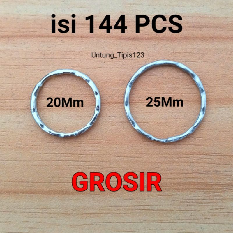 Ring Ganci uk 25 mm isi 144 Pcs Model double Ring Kembang Ring gantungan kunci