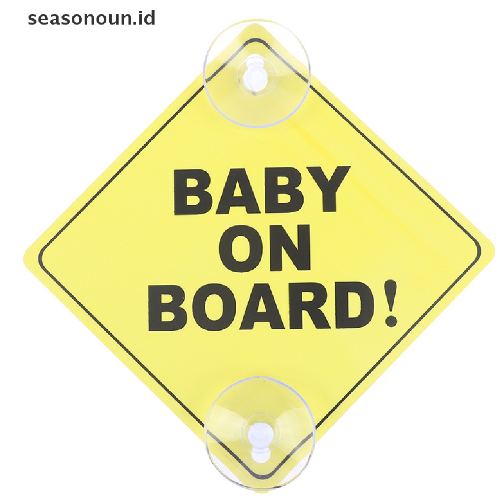 2 Pcs Tanda Peringatan Baby On Board Warna Kuning Untuk Jendela Mobil