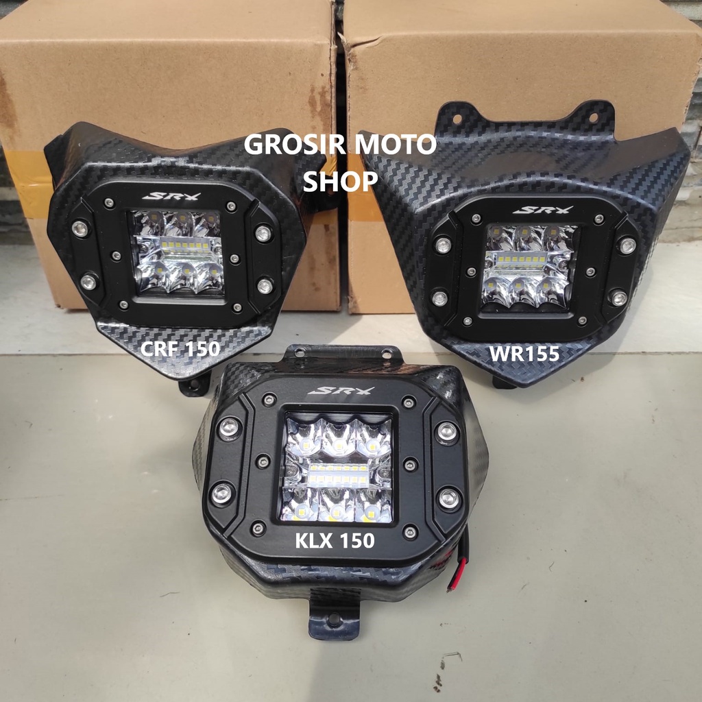 Reflektor LED Carbon CRF150 KLX150 WR155 13 Mata LED Lampu Depan LED KLX CRF WR 155
